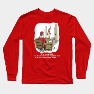 Funny Santa and Elf cartoon Long Sleeve T-Shirt